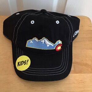 Kids Black Mountain Embroidered Hat